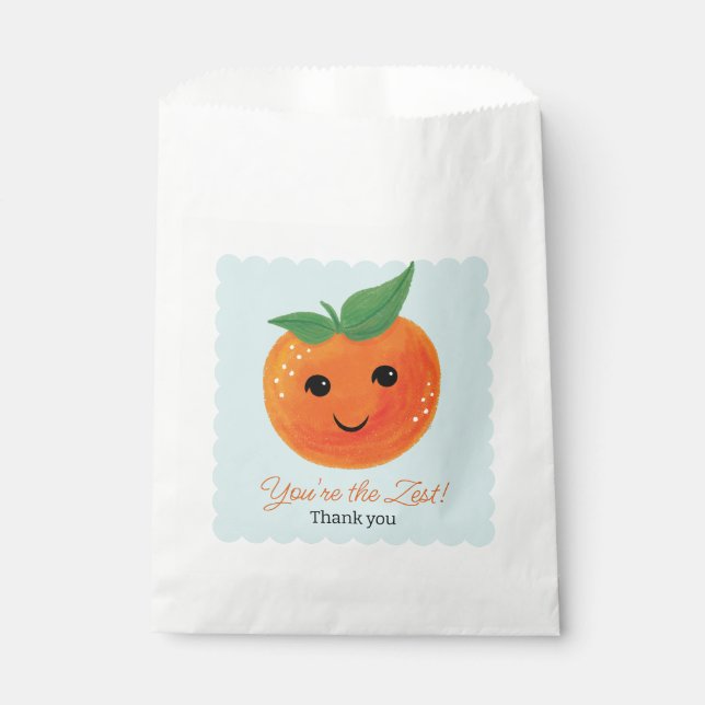 Little Cutie Orange Neutral Favour Bags (Front)
