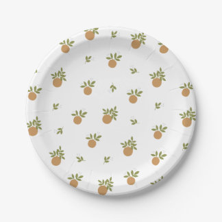 Little Cutie Orange Party Paper Plates