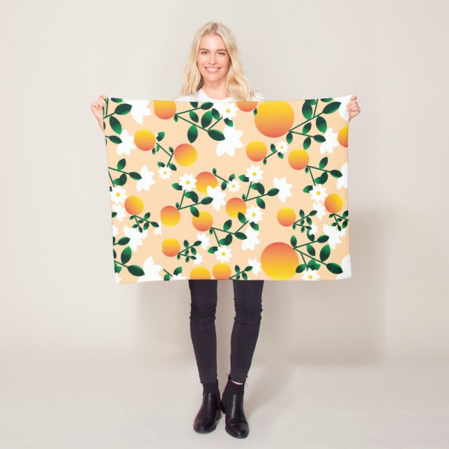  Little Cutie Orange Pattern Fleece Blanket (In Situ)