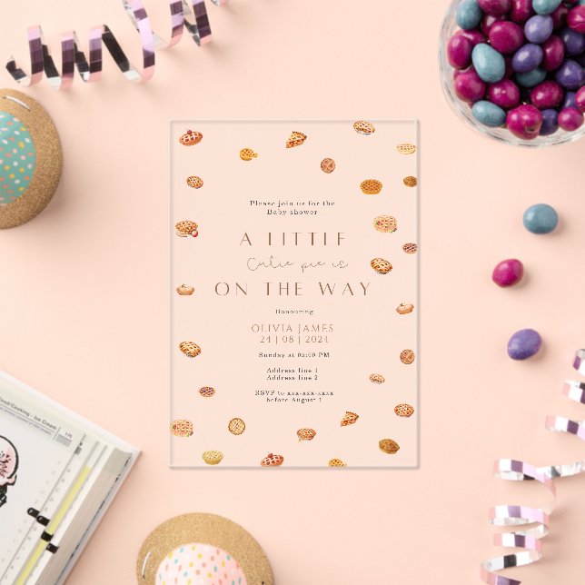 Little cutie pie acrylic baby shower invitation  (Insitu (Celebration))