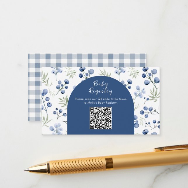 Little Cutie Pie  Baby  Shower Enclosure Card (Front/Back In Situ)