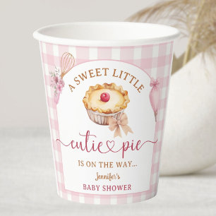 Little Cutie Pie Baby Shower Pink Girl Paper Cups