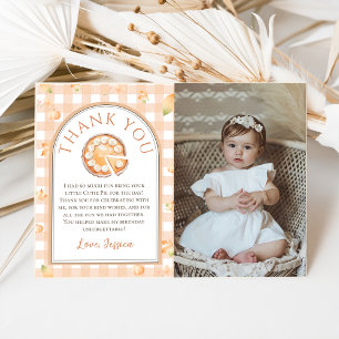 Little Cutie Pie Birthday Photo Thank you card