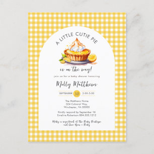 Little Cutie Pie Citrus Gingham Baby Shower  Postcard