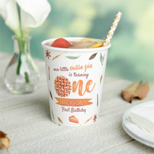 Little Cutie Pie Fall 1st Birthday Paper Cups