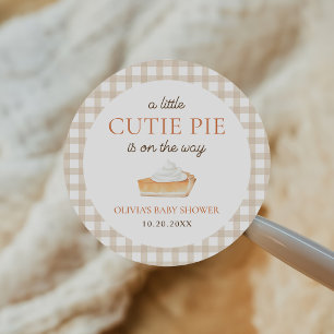 Little Cutie Pie Fall Baby Shower Classic Round Sticker