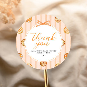 Little Cutie Pie Fall Baby Shower Classic Round Sticker