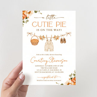 Little Cutie Pie Fall Baby Shower Invitation