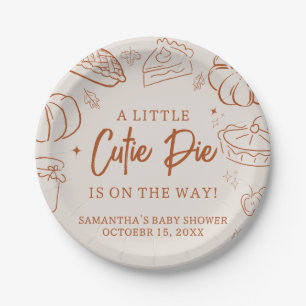 Little Cutie Pie Fall Baby Shower Paper Plate