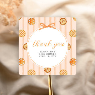 Little Cutie Pie Fall Baby Shower Square Sticker