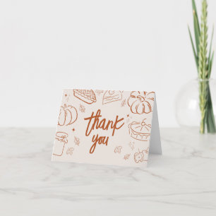 Little Cutie Pie Fall Baby Shower Thank You Card