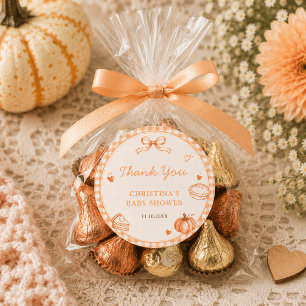 Little Cutie Pie Fall Baby Shower Thank You Classic Round Sticker