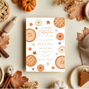 Little Cutie Pie Fall Pumpkin Baby Shower Invitation