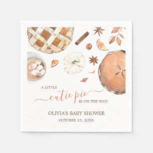Little Cutie Pie Fall Pumpkin Baby Shower Napkin