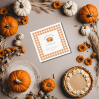 Little Cutie Pie Fall Pumpkin Gingham Baby Shower