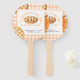 Little Cutie Pie Gingham Baby Shower Hand Fan