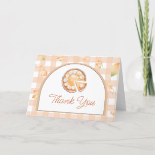 Little Cutie Pie Gingham Baby Shower Thank You Car Card