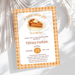 Little Cutie Pie is on the Way Pumpkin baby shower Invitation
