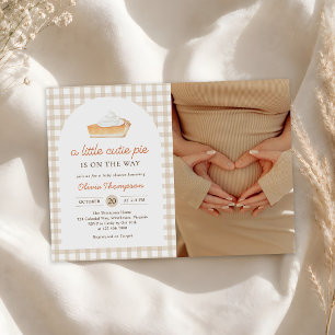 Little Cutie Pie on the Way Fall Baby Shower Photo Invitation