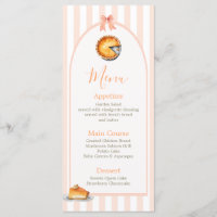 Little Cutie Pie Orange En vichy Menu Anniversaire