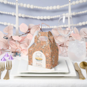 Little Cutie Pie Orange Floral 1st Birthday Favor Box