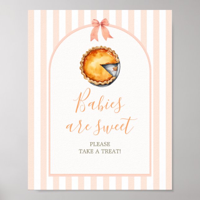Little Cutie Pie Orange Gingham Babies are Sweet Poster (Front)