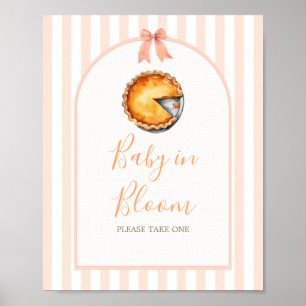 Little Cutie Pie Orange Gingham Baby in Bloom Poster