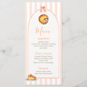 Little Cutie Pie Orange Gingham Birthday Menu