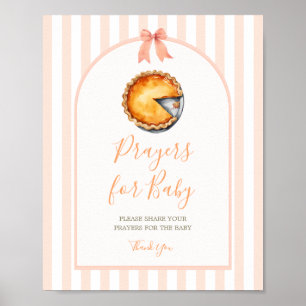 Little Cutie Pie Orange Gingham Prayers for Baby Poster