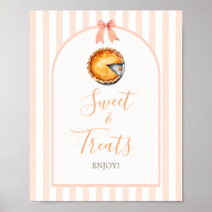 Little Cutie Pie Orange Gingham Sweet Treats Sign