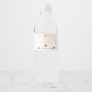 Little Cutie Pie Orange Gingham Water Bottle Label