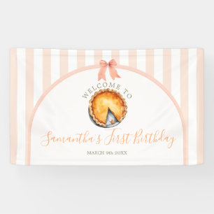 Little Cutie Pie Orange Gingham Welcome Large Banner