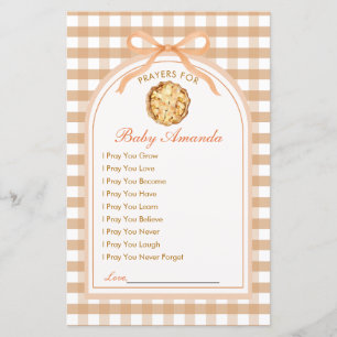Little Cutie Pie Prayer Card 1st Birthday