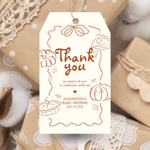 Little Cutie Pie Pumpkin Baby Shower Favour Tags