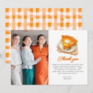 Little Cutie Pie Rustic Watercolor Baby Shower Thank You Card