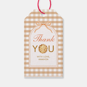  Little Cutie Pie Thank you Fall Gingham Bow Gift Tags