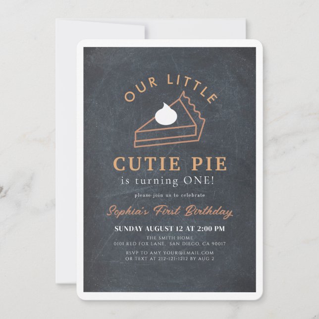 Little Cutie Pie Thanksgiving 1st Birthday Invitation (Front)