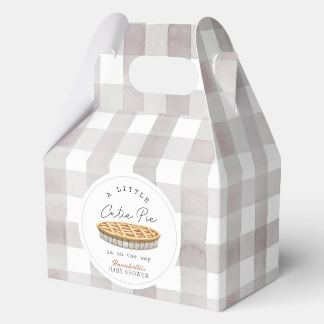 Little Cutie Pie Thanksgiving White Baby Shower Favor Box (Front)