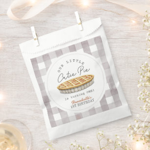 Little Cutie Pie Thanksgiving White Birthday Favour Bag