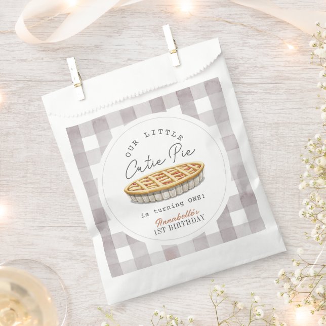 Little Cutie Pie Thanksgiving White Birthday Favour Bag (Clipped)