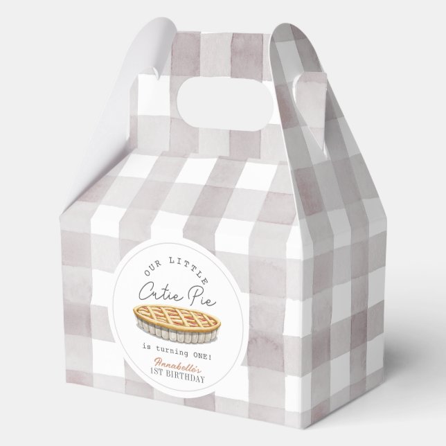 Little Cutie Pie Thanksgiving White Kids Birthday Favor Box (Front)