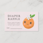 Little Cutie Pink Baby Shower Diaper Raffle Ticket Enclosure Card<br><div class="desc">Cute "little cutie" theme baby shower diaper raffle ticket featuring an illustration of a mandarine orange with a white flower and green leaf. The background colour is pink. The card asks guests to bring a pack of diapers to win a special prize. Great for a girl's baby shower.</div>