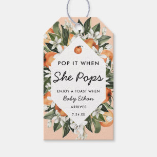 Little Cutie Pop It When She Pops Champagne Bottle Gift Tags