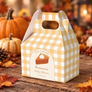 Little cutie pumpkin pie gingham baby shower favor box