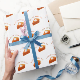 Little Cutie Pumpkin Pie Slice Fall Themed Wrapping Paper