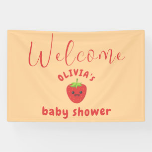 Little Cutie Strawberry Baby Shower  Banner