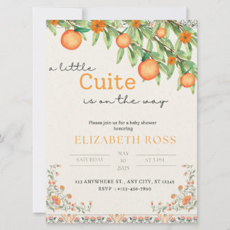 Little Cutie Sur Le Chemin Baby shower Invitation