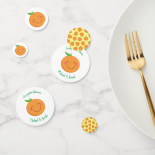 Little Cutie Tangerine Baby Shower Gender Neutral Confetti