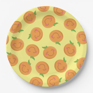Little Cutie Tangerine Baby Shower Paper Plate