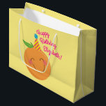 Little Cutie Tangerine Birthday Party Large Gift Bag<br><div class="desc">It's time to celebrate your little cutie with this adorable tangerine cartoon birthday party design!  Perfect for a kid's 1st birthday party celebration!</div>